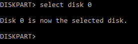 select disk