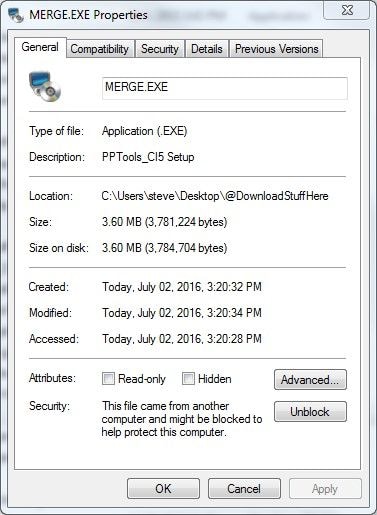 unblock file - general settings