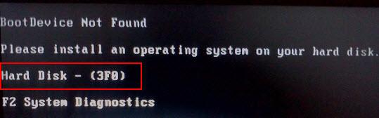 boot device not found