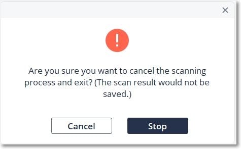 cancel scanning