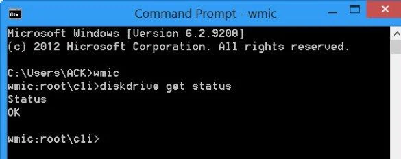 คำสั่งการ command prompt wmic