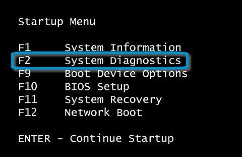 f2 Systemdiagnose