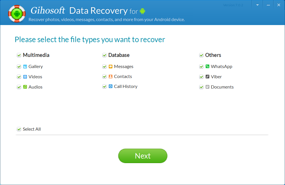 Gihosoft free Android data recovery