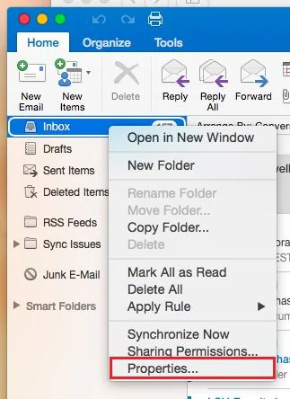 outlook for mac inbox not showing