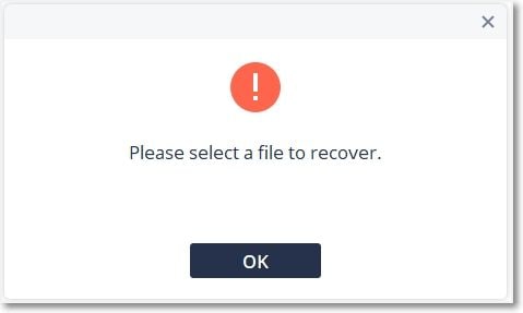 select a file to recover