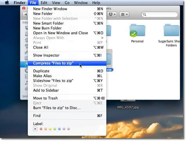 how to make a zip file on mac