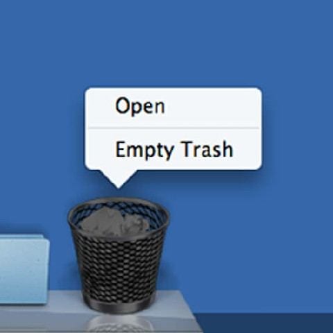 emptying trash can