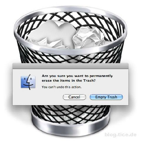 Objekte im Mac-Papierkorb löschen