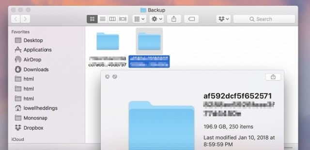 delete iTunes backup files