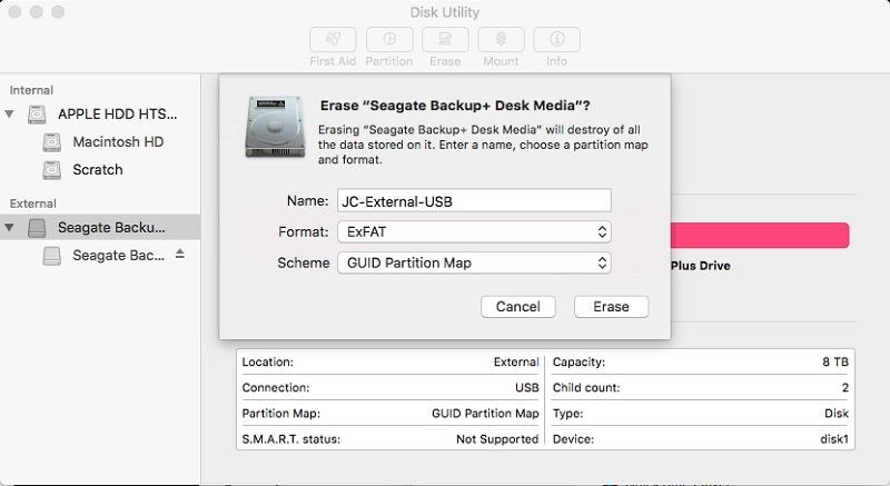 fix disk utility can't repair disk by reformatting the disk