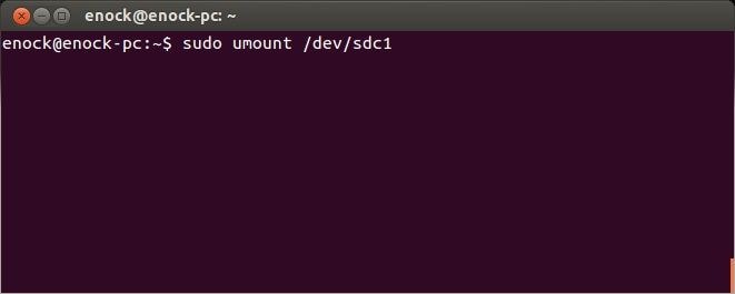 unmount disk untuk memformat usb linux