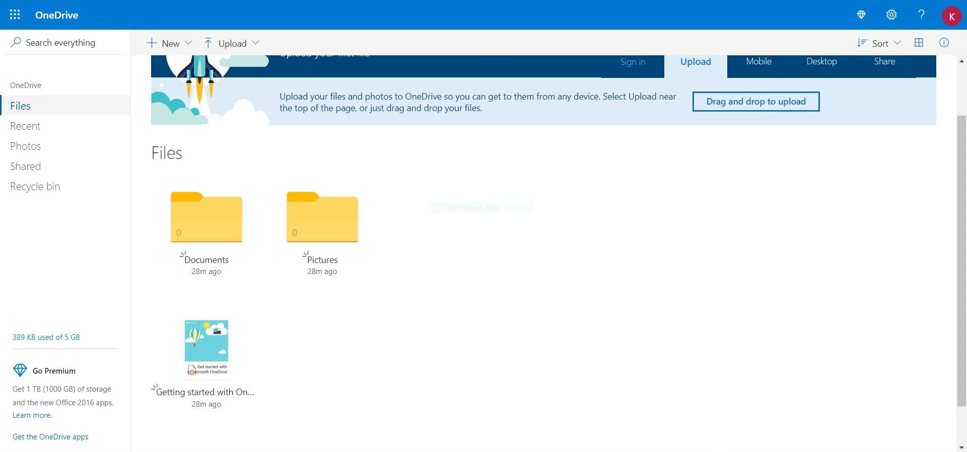 download installing onedrive