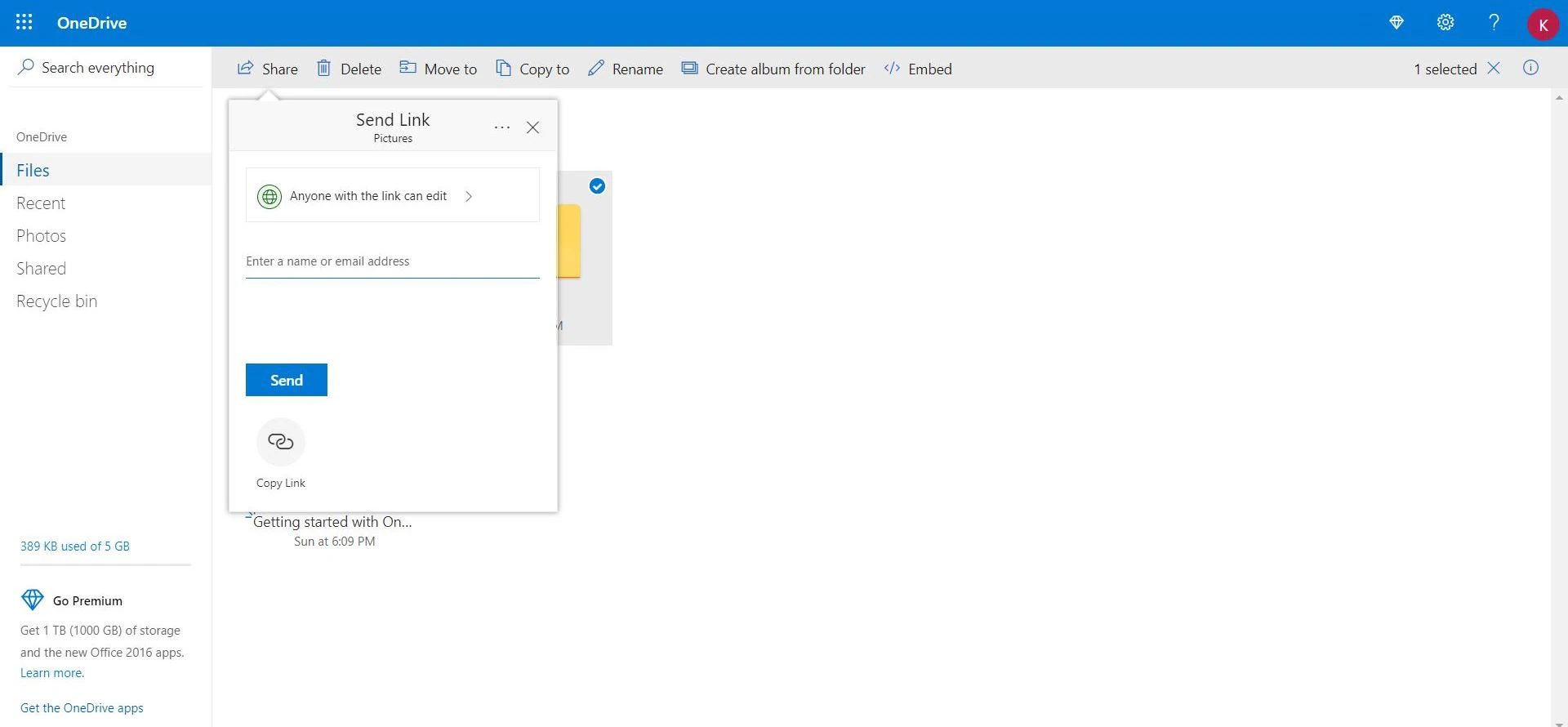 cómo compartir archivos desde onedrive