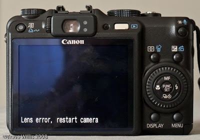 error problema del lente de la cámara