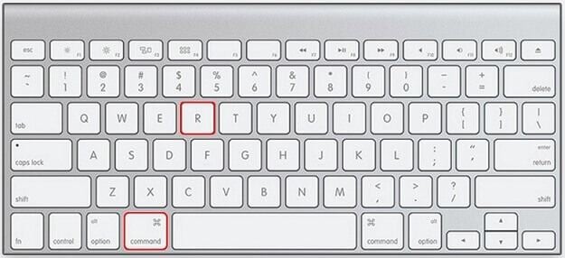command and R key highlighted