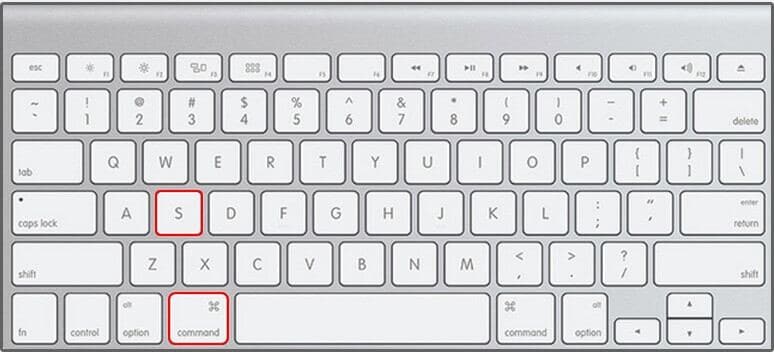 command and S keys highlighted