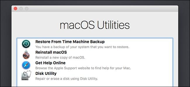 utilidad de disco en las utilidades de MacOS