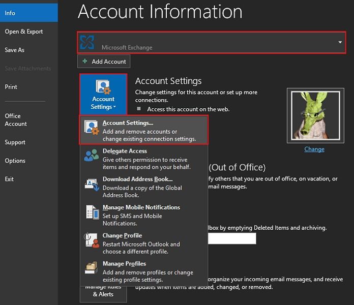 how to delete outlook account from computer