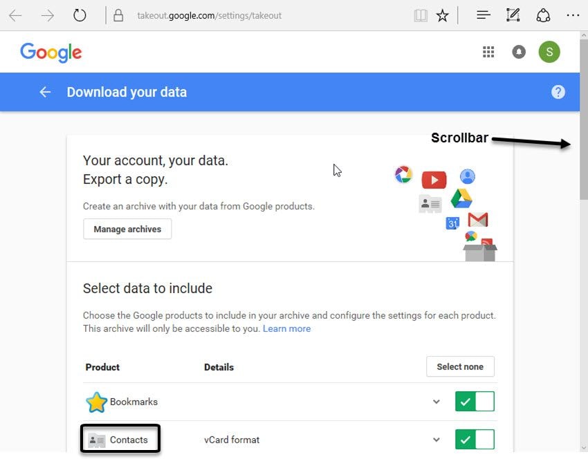 Descargue su página de datos