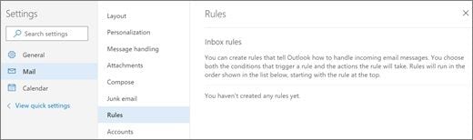 remove outlook rules