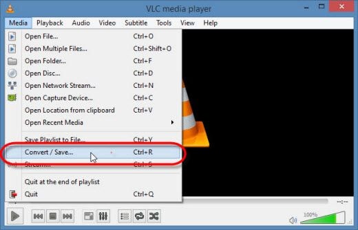 VLC 媒体播放器转换/保存选项