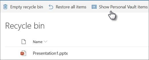 onedrive file recovery from recycle bin