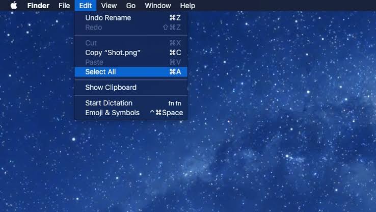 select all on mac