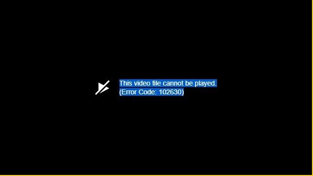 video cannot be played error