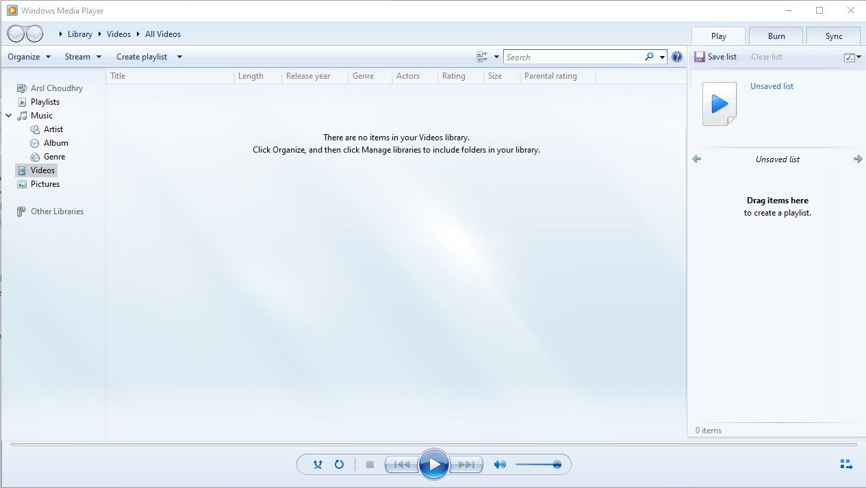 Windows Media Player wird nicht abgespielt