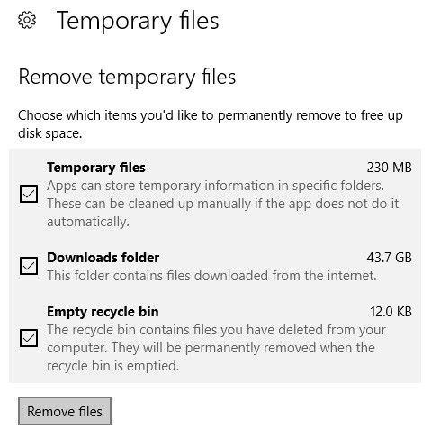 delete temporary files