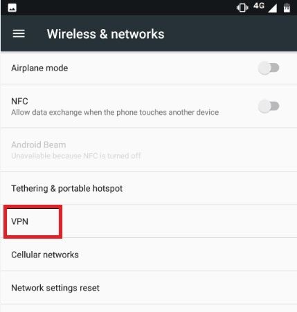 turn off vpn feature