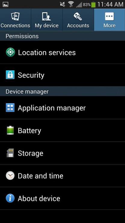 application manager in more option