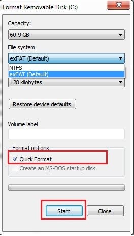 format your usb drive