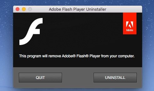 uninstall adobe flash