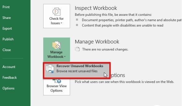recover excel file free 4
