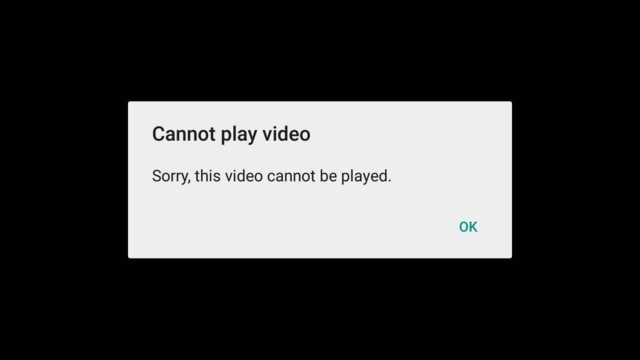 basic information about video not playing