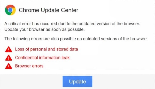 chrome update center to fix not playing videos