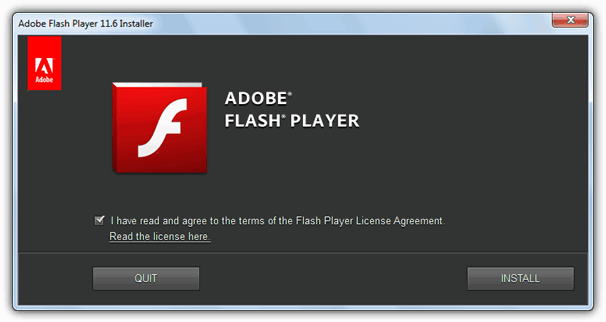 adobe flash player install and video play