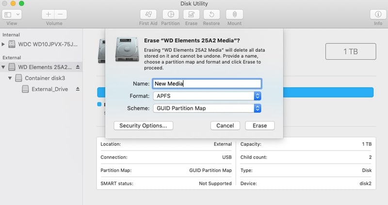 wd external hard drive read only on mac