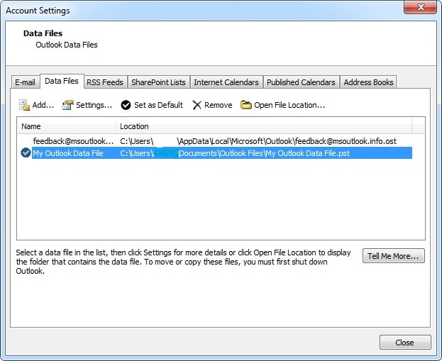 manually export outlook pst ost files 2