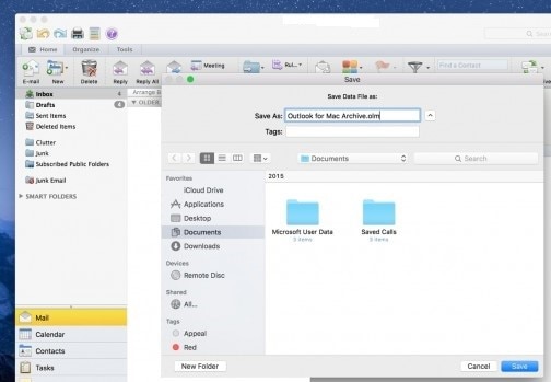 Salvar e-mails do Outlook no disco rígido