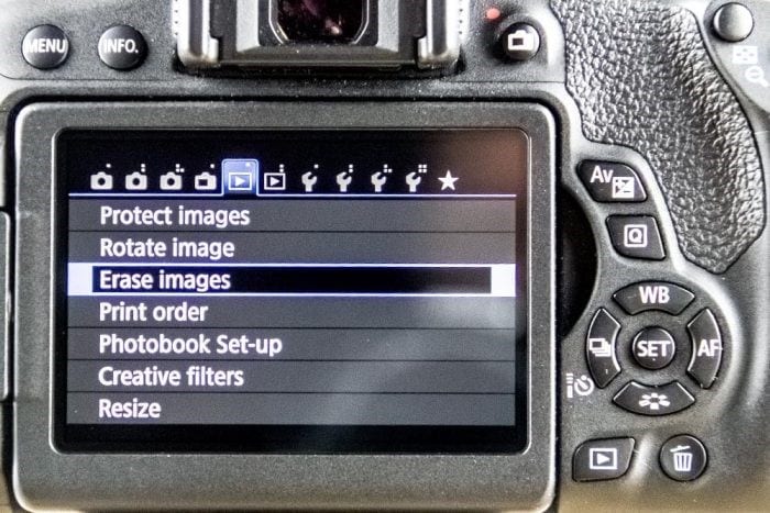 select camera menu