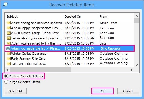 recover item that is no longer in your deleted items folder 2