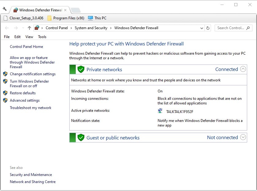 desactivar el firewall de Windows Defender 1
