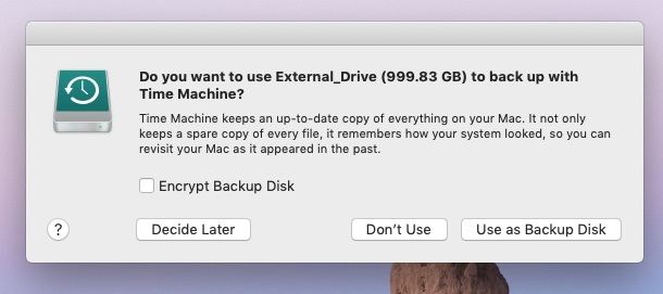 encrypt backup disk