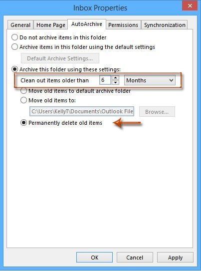 how to delete an outlook email 2017