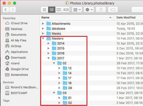 selecting albums on a mac using finder