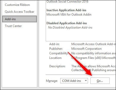 disable outlook add ins 5