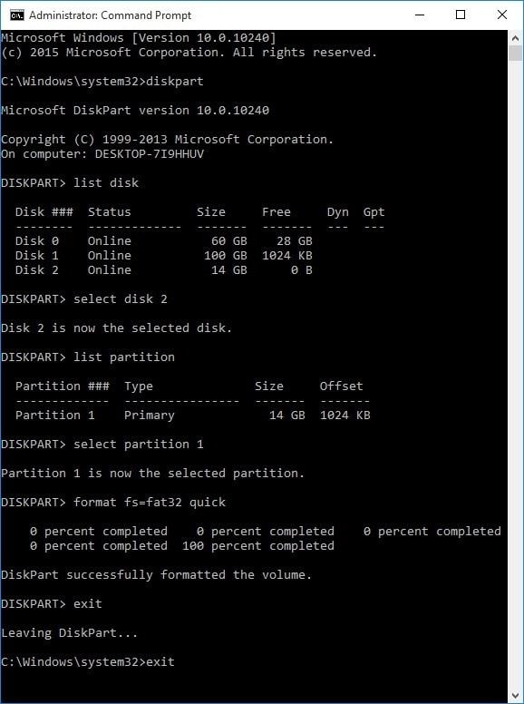 format 3ds sd card using command prompt 1