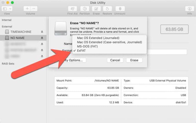 how to format sd card mac disk utility